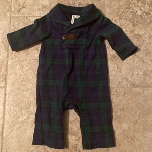 Janie and Jack one piece plaid 0-3 months